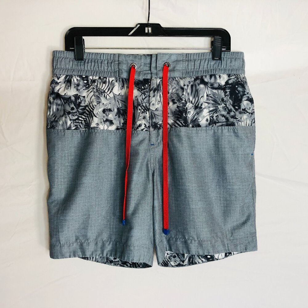 Robert Graham Men's Size‎ 32 Gray Floral Lined Swim Trunks Shorts